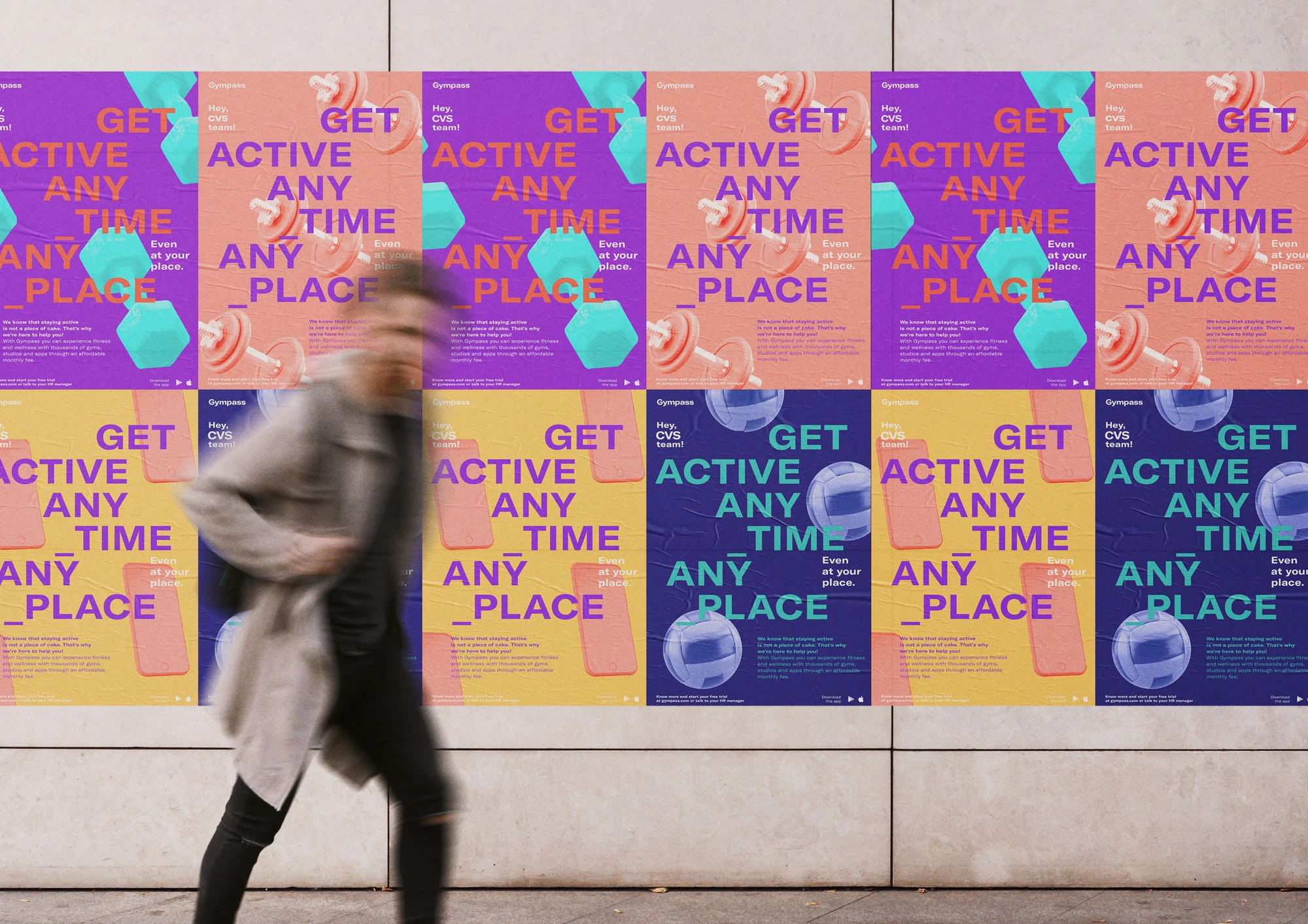 Gympass — Get Active poster wall takeover