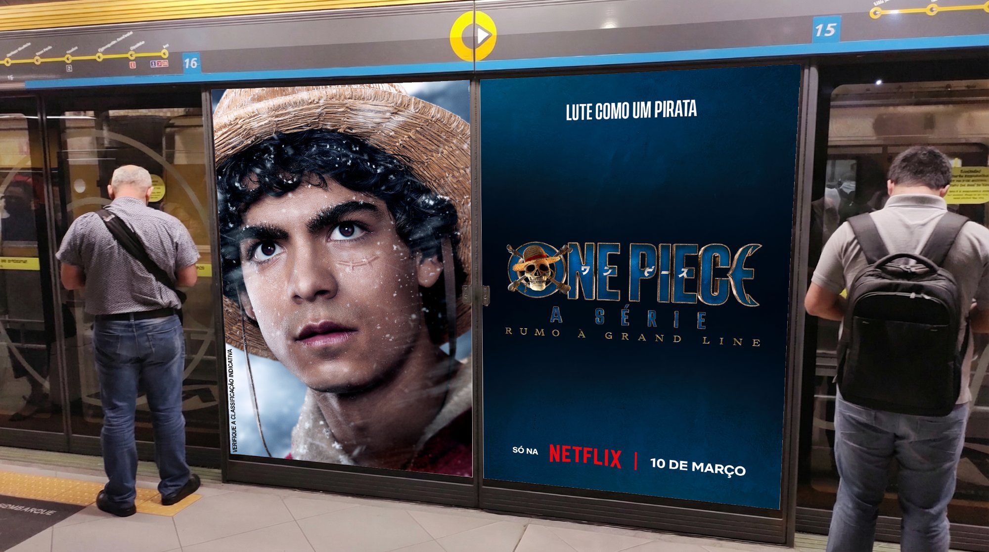 One Piece — subway platform door poster, Lute Como Um Pirata