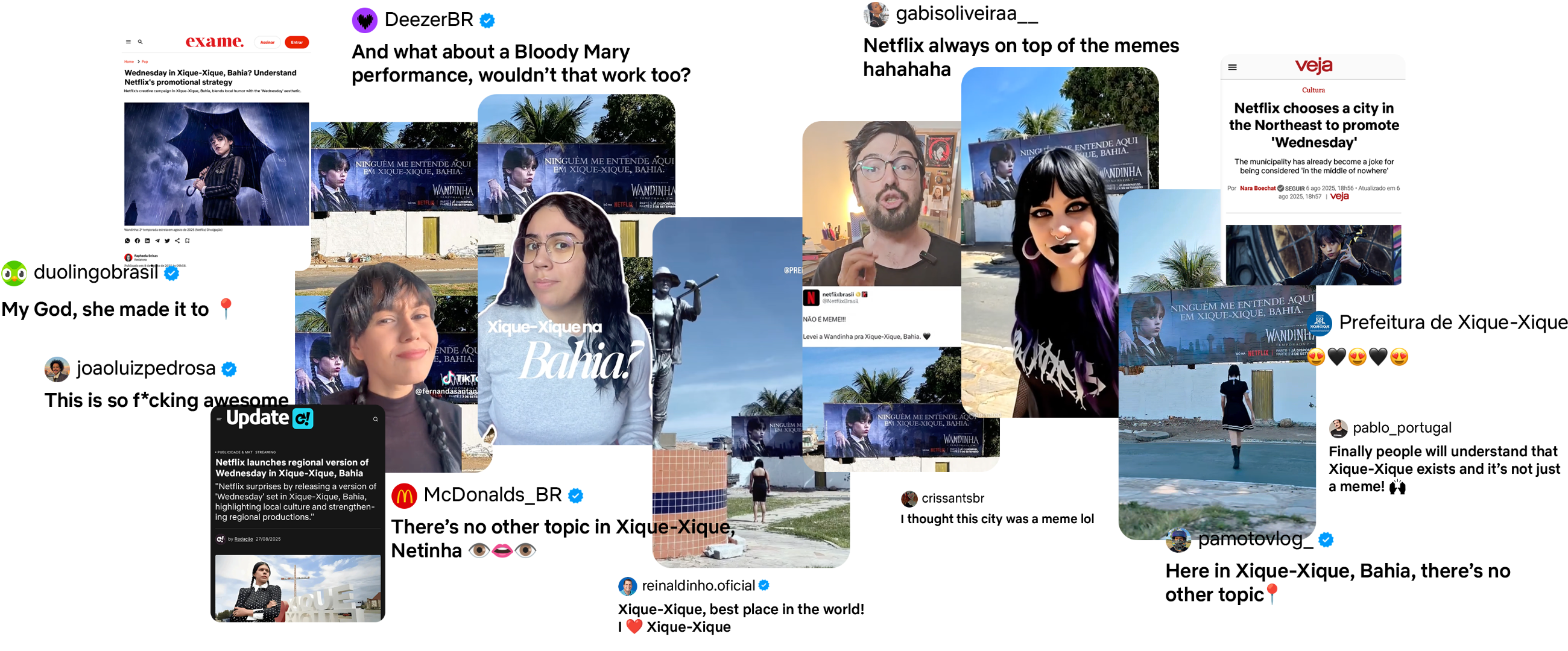 Wednesday Xique-Xique — press, brand and creator reactions across social media